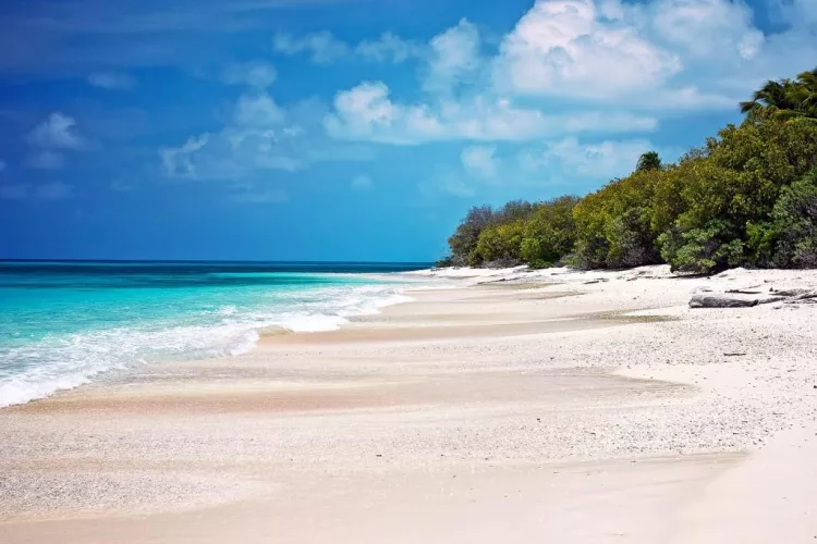 Beach in bikini atoll, marshall islands 