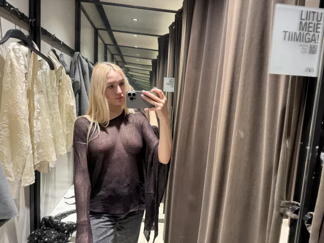 I like to try on different transparent clothes