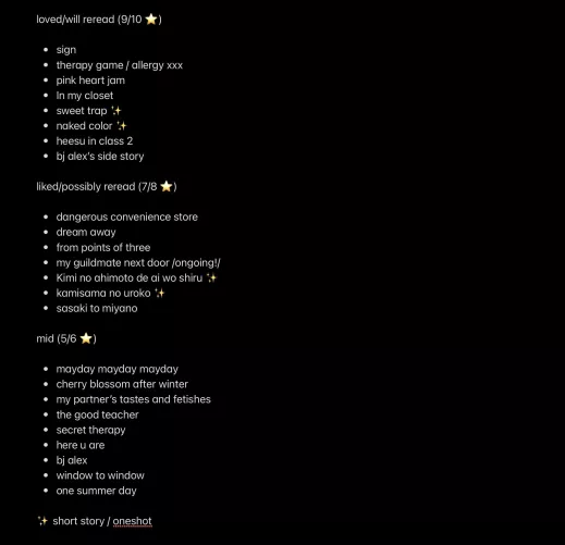 Looking for recs based off my favs