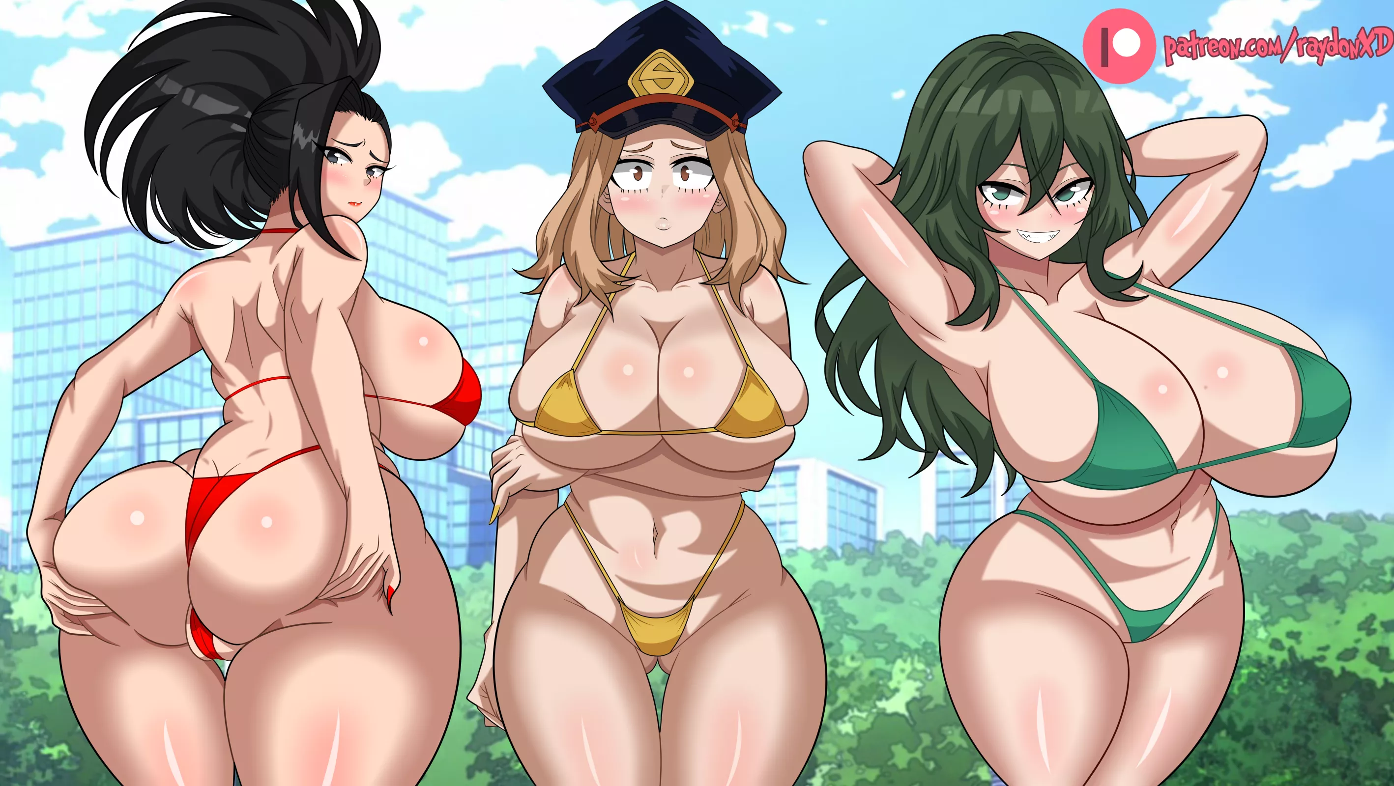 Momo , Cammie, froppy (raydon XD)[my hero academia]