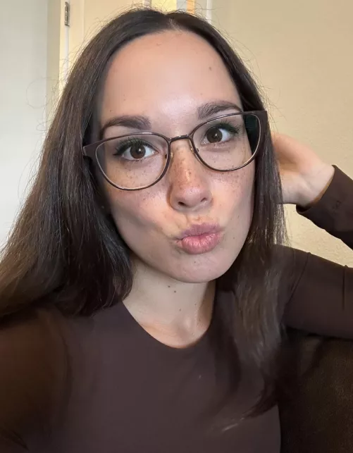 My glasses match my outfit. 