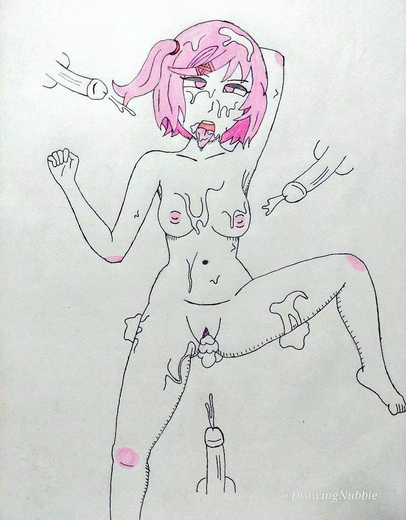 Natsuki's Bukkake drawn by me
