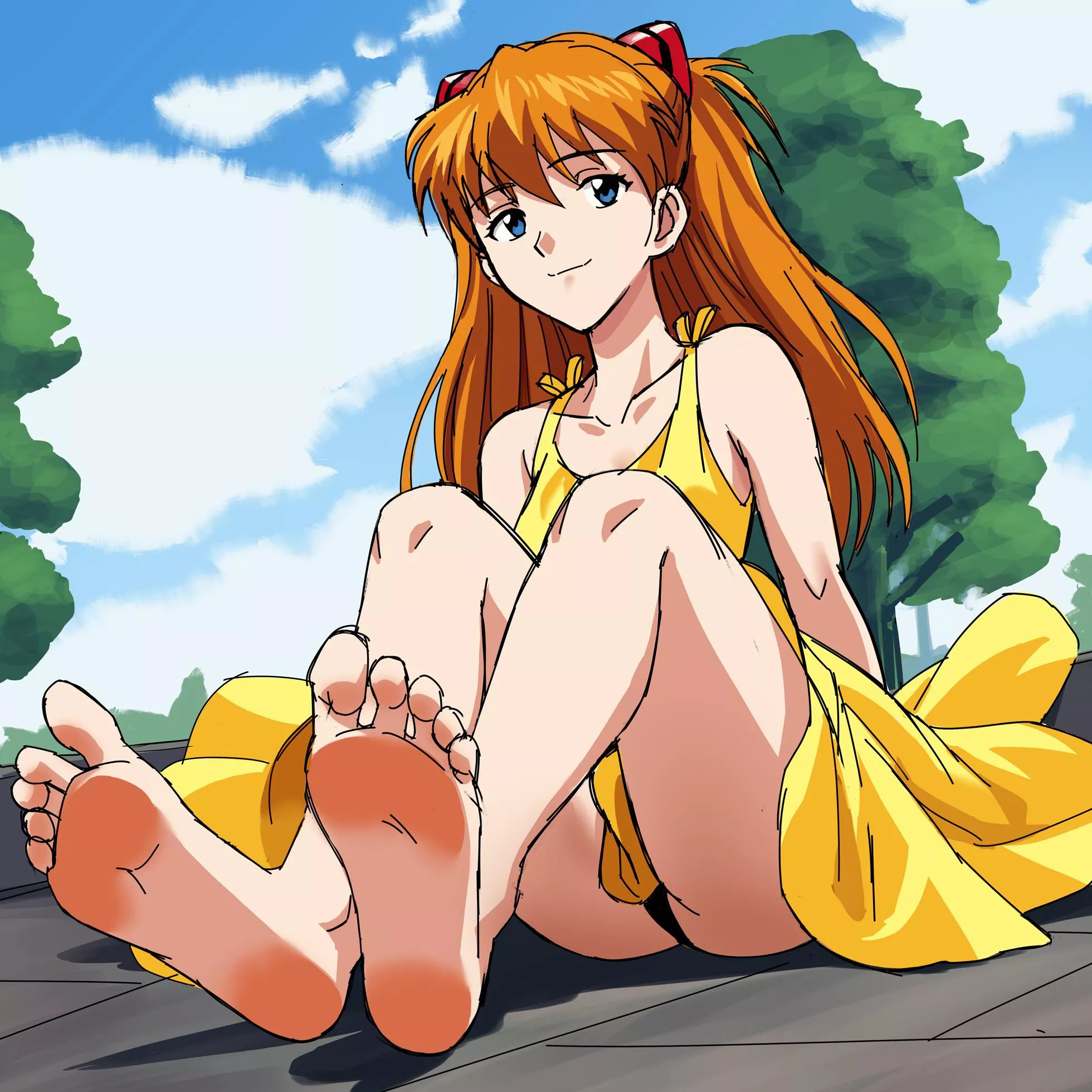 Asuka yellow dress sketch wip [OC]