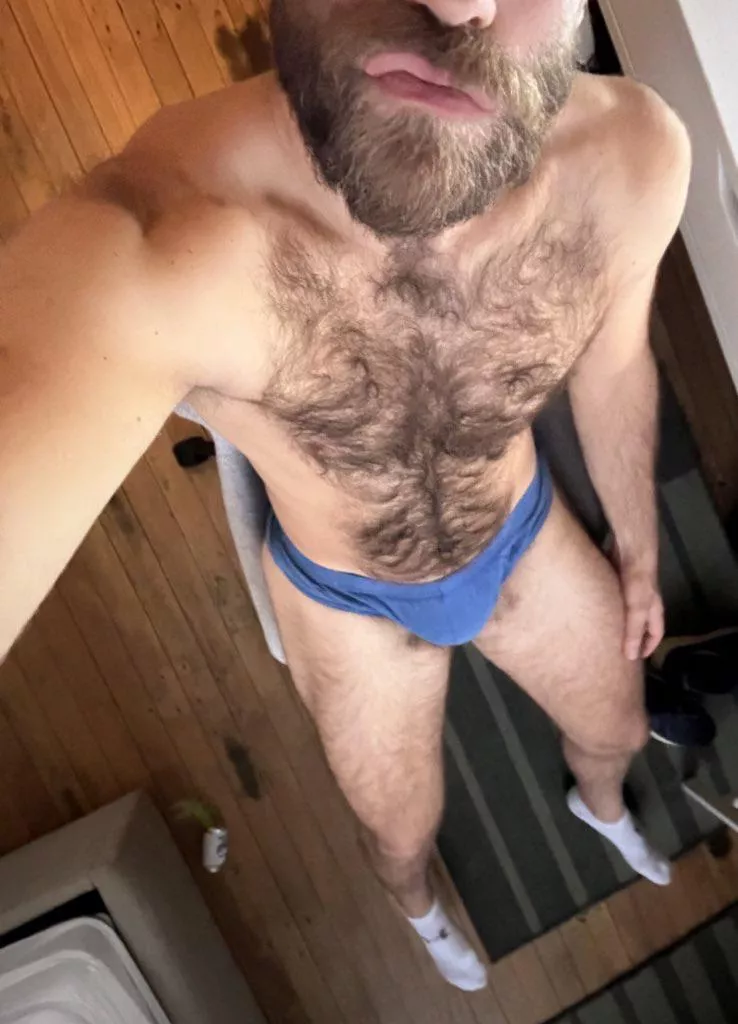 Blue briefs.