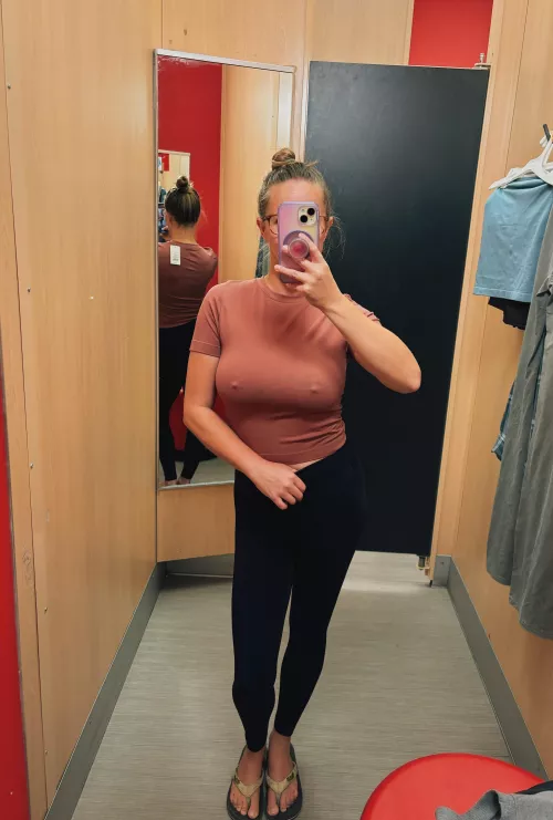When you don’t wear a bra to Target, you’re definitely not trying on clothes with one