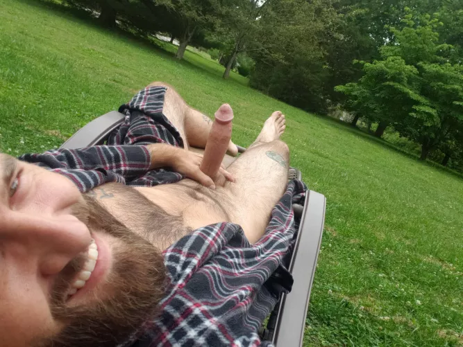 [37] Daddy just wanted to enjoy the front yard! Cum join me!!!