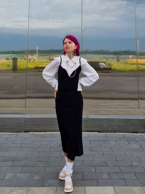 Dressed up for piano concert [f]