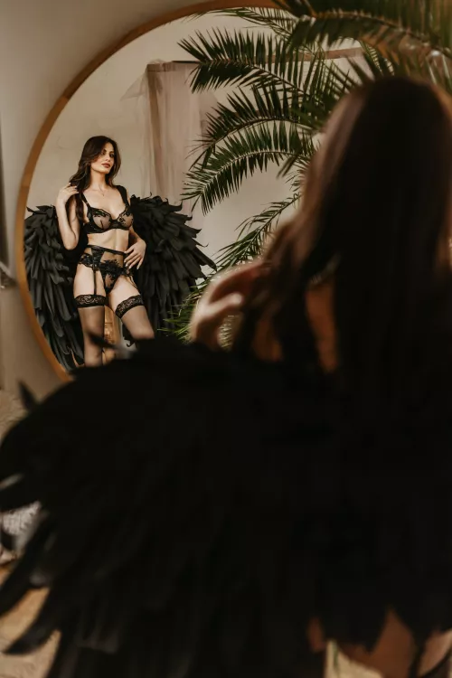 how about a dark angel in passionate lingerie