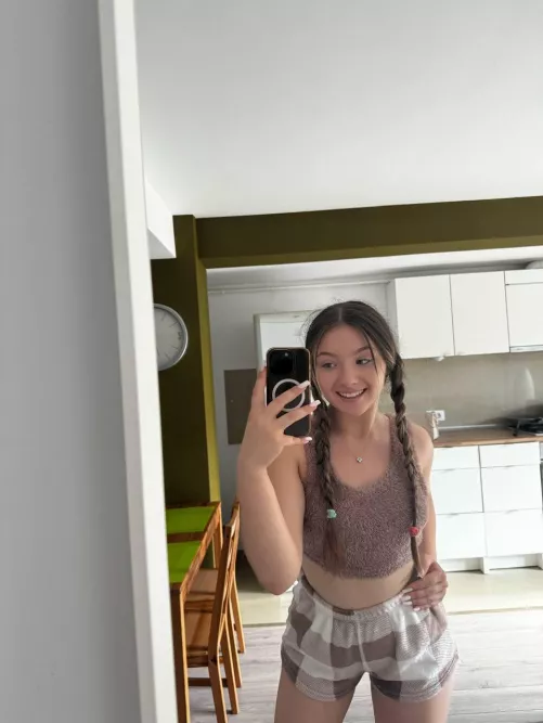 Rocking this crop top with confidence and style