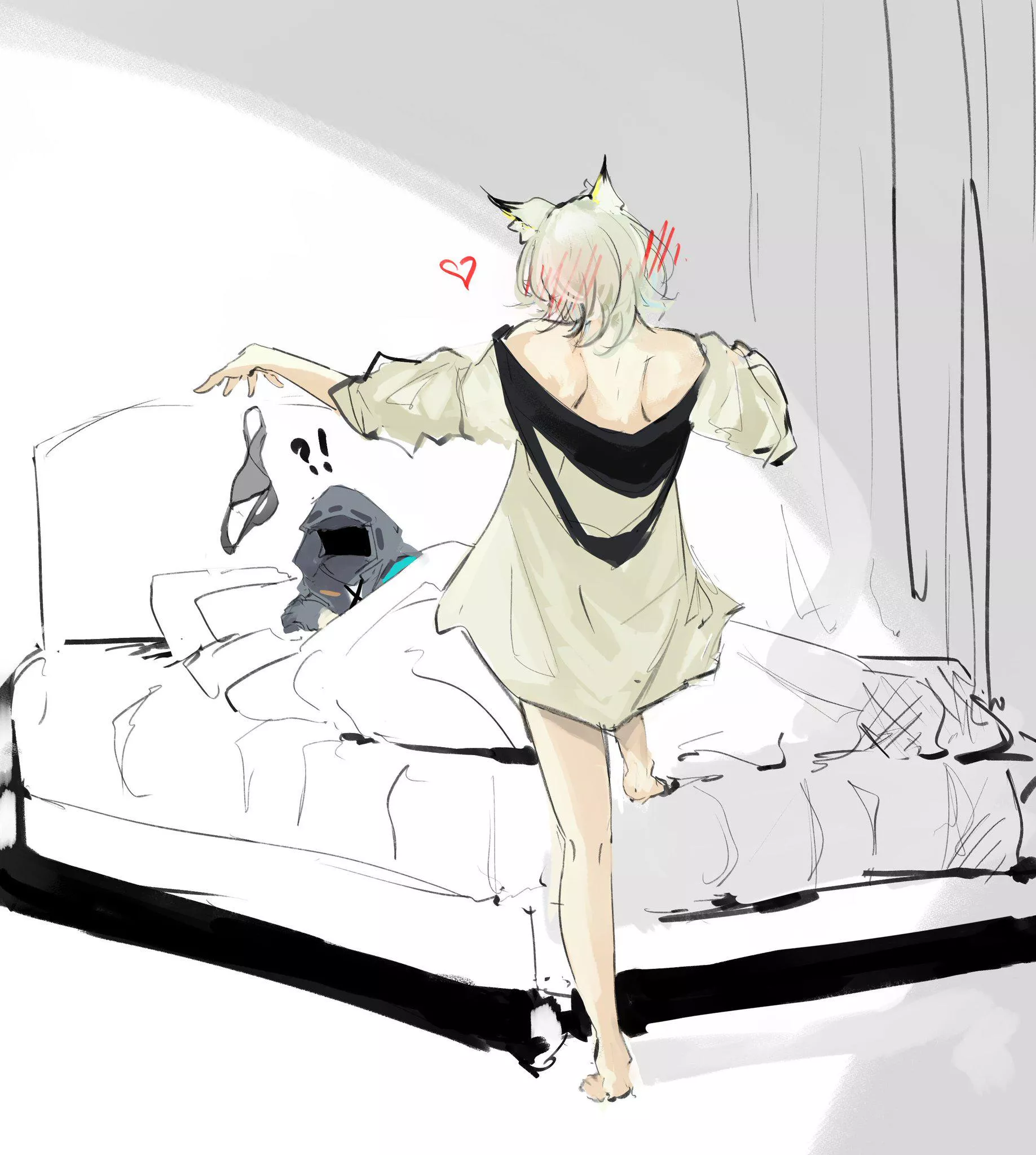 Doctor being confused that Kal'tsit is acting weird (She is on Catnip)