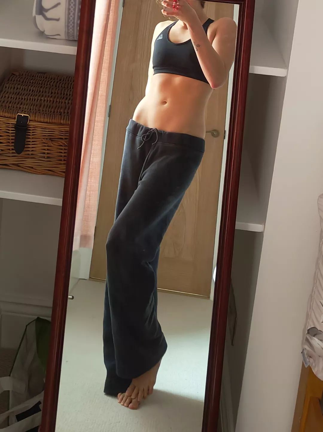 Found these low-rise track pants in the charity shop, thrilled! 