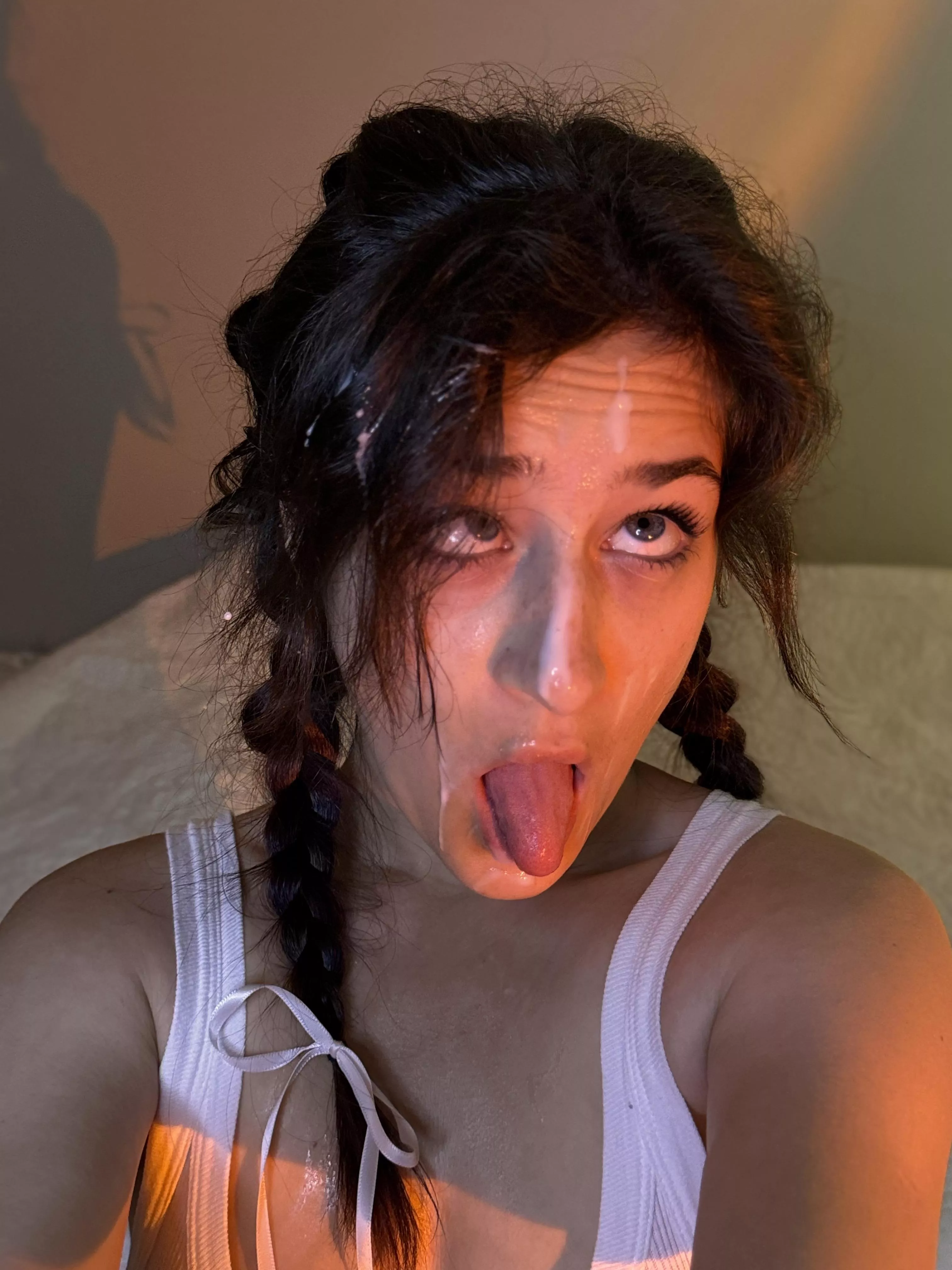 I'm really liking how I look with cum on my face