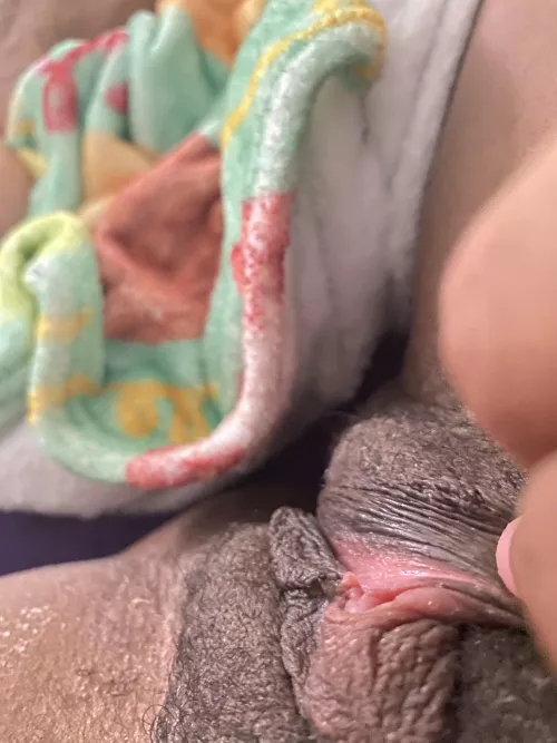 It’s nice how my clit is hidden under my hood but still pops out 