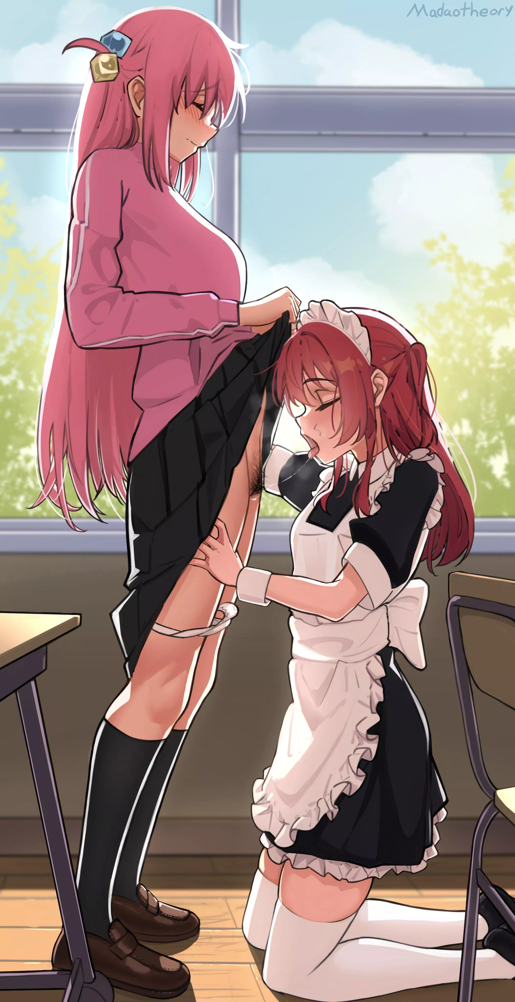 Kita On Her Knees Licking Bocchi's Pussy In Class (Bocchi The Rock)