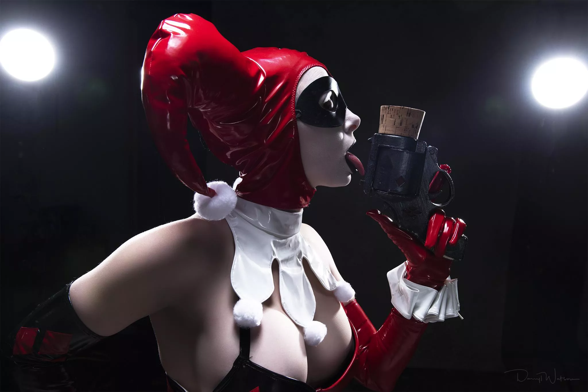 Latex Harley cosplay