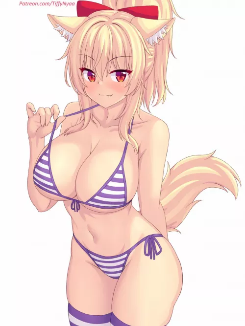 New purple bikini looks so nice!~