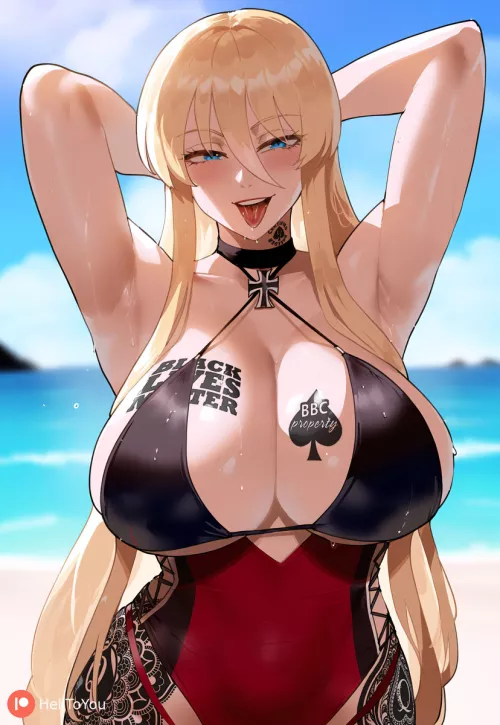 Seria la primera vez que llevas a tu pareja a la playa y al fin la verías revelando algo de carne, pero estando allí le vez el cuerpo cubierto de tatuajes, varios repitiendo BBC o Black. Entenderías mejor lo que significaban si en la clase de ingles h