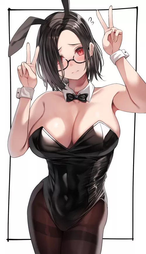 Shy Bunny with Glasses 