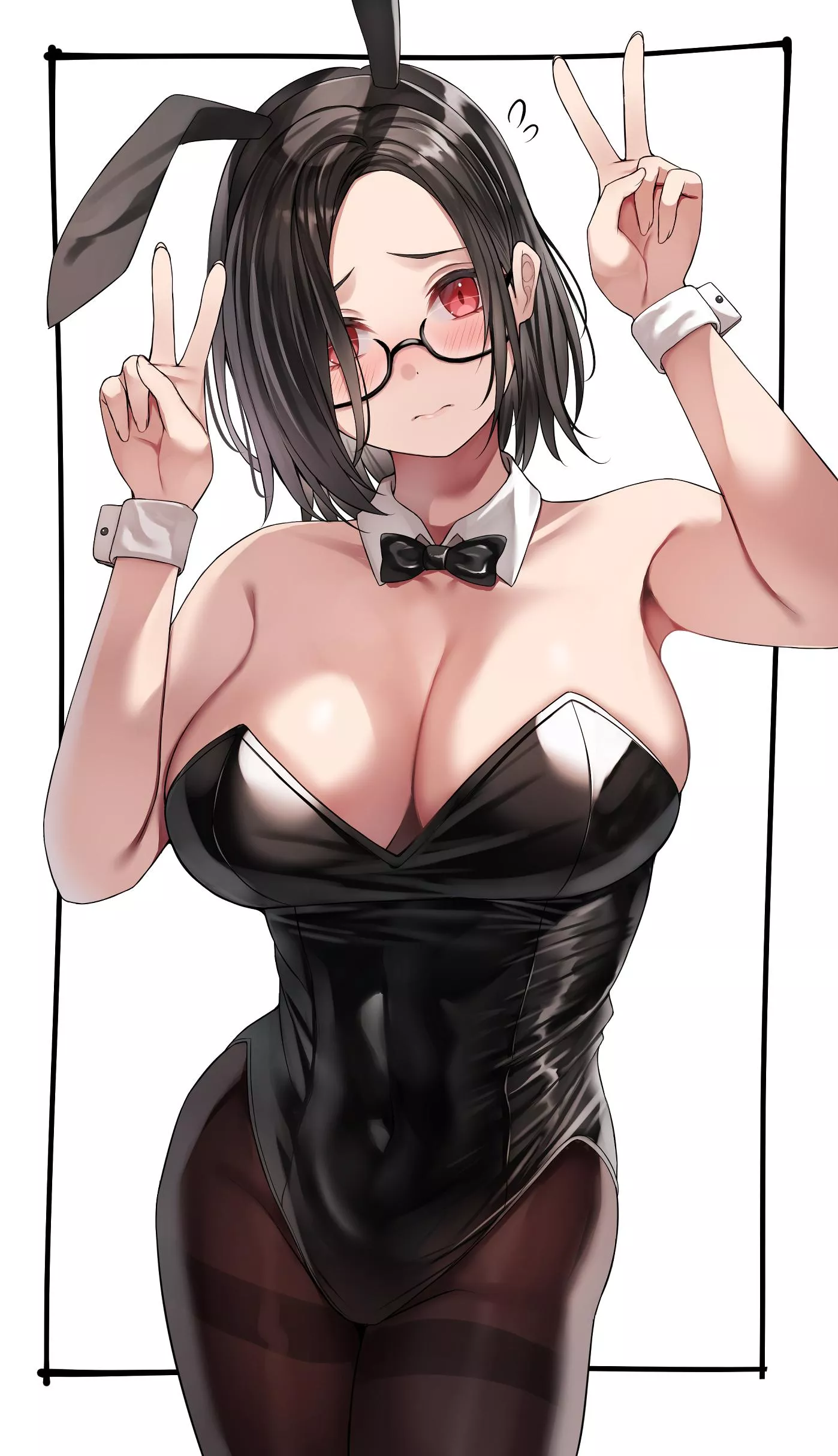 Shy Bunny with Glasses 