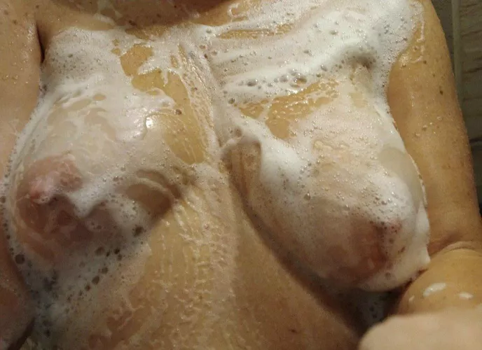 Trying to stay as warm and soapy as I can in the shower