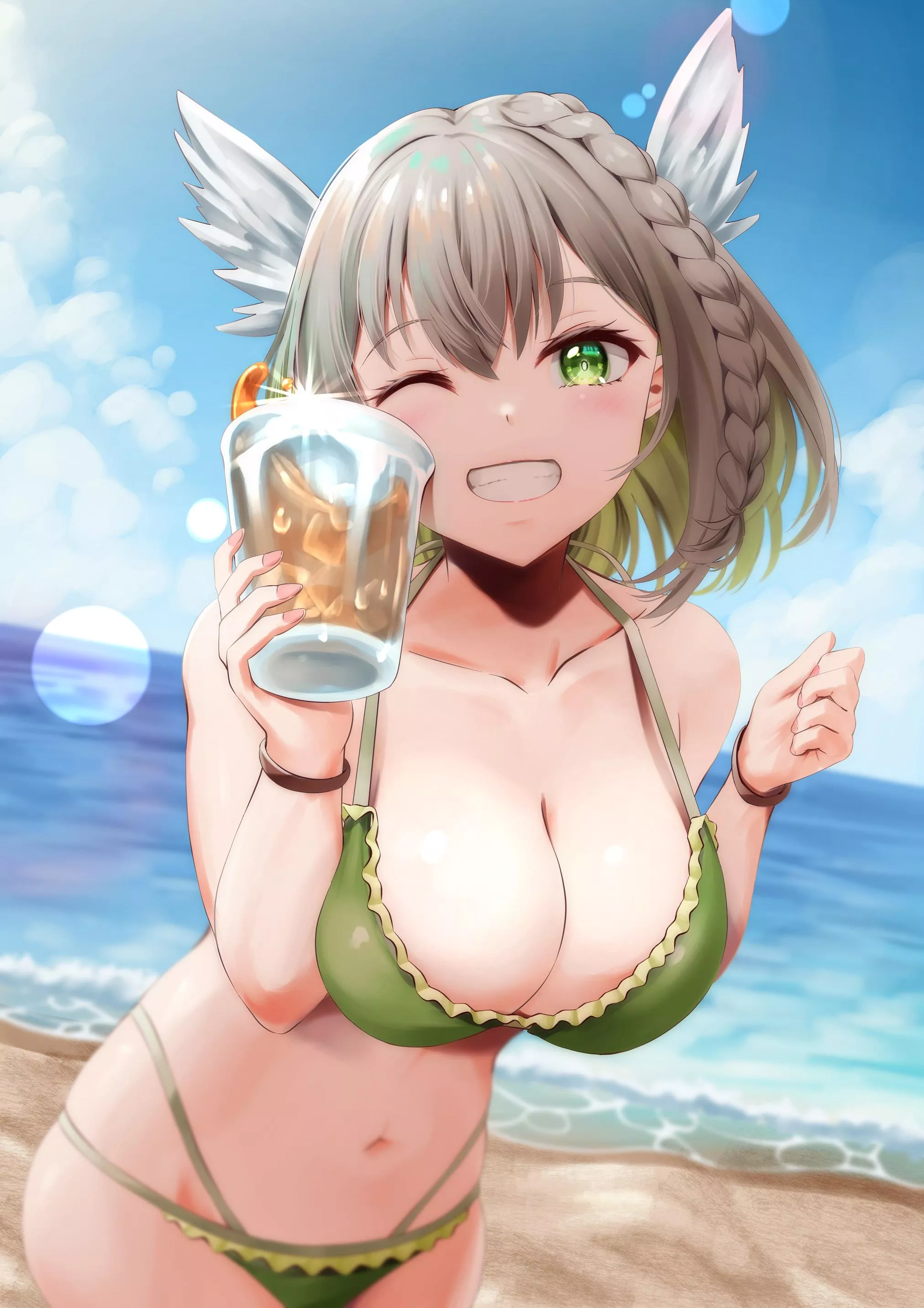 [Alfhilde] Alfi on the beach (@HAYAOKIfromANMN)