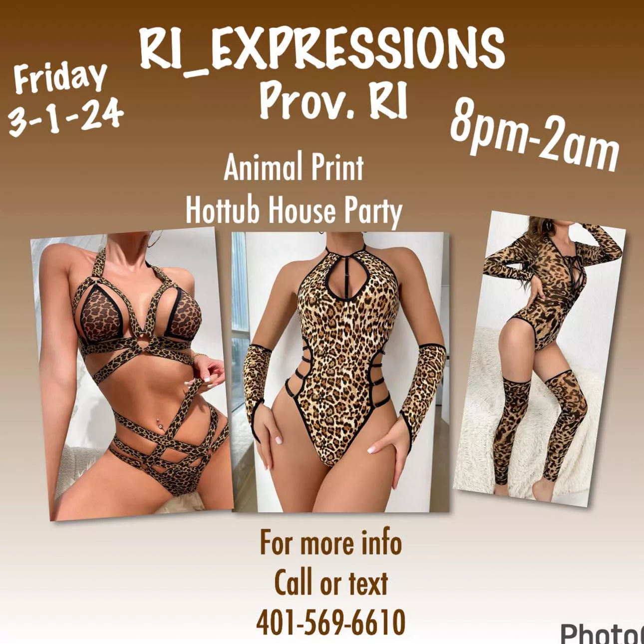 Animal print hot tub house party.