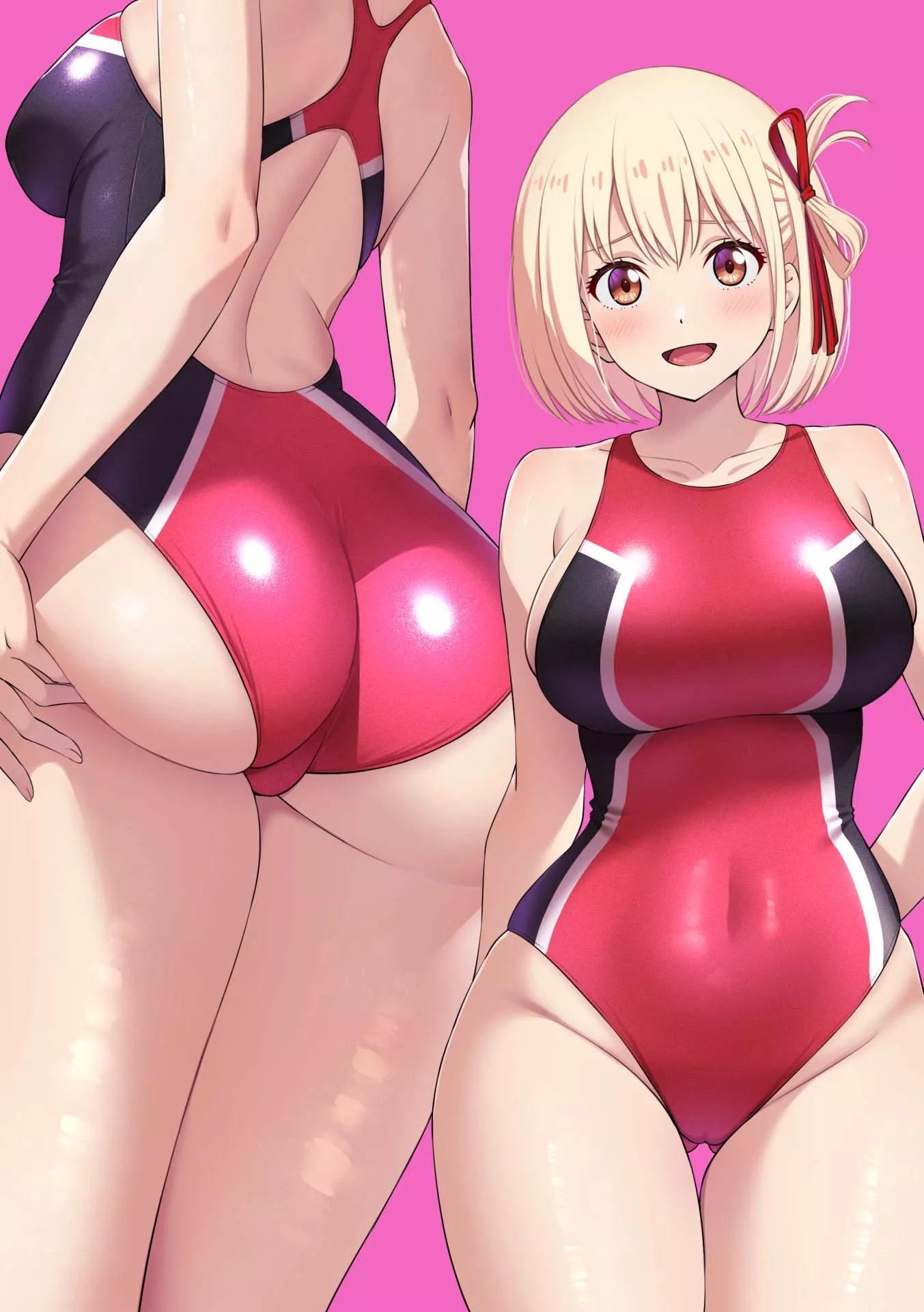 Chisato Showing Off Her Thick Body In A Competition Swimsuit