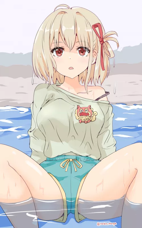 Chisato Spreading Her Legs On The Beach 