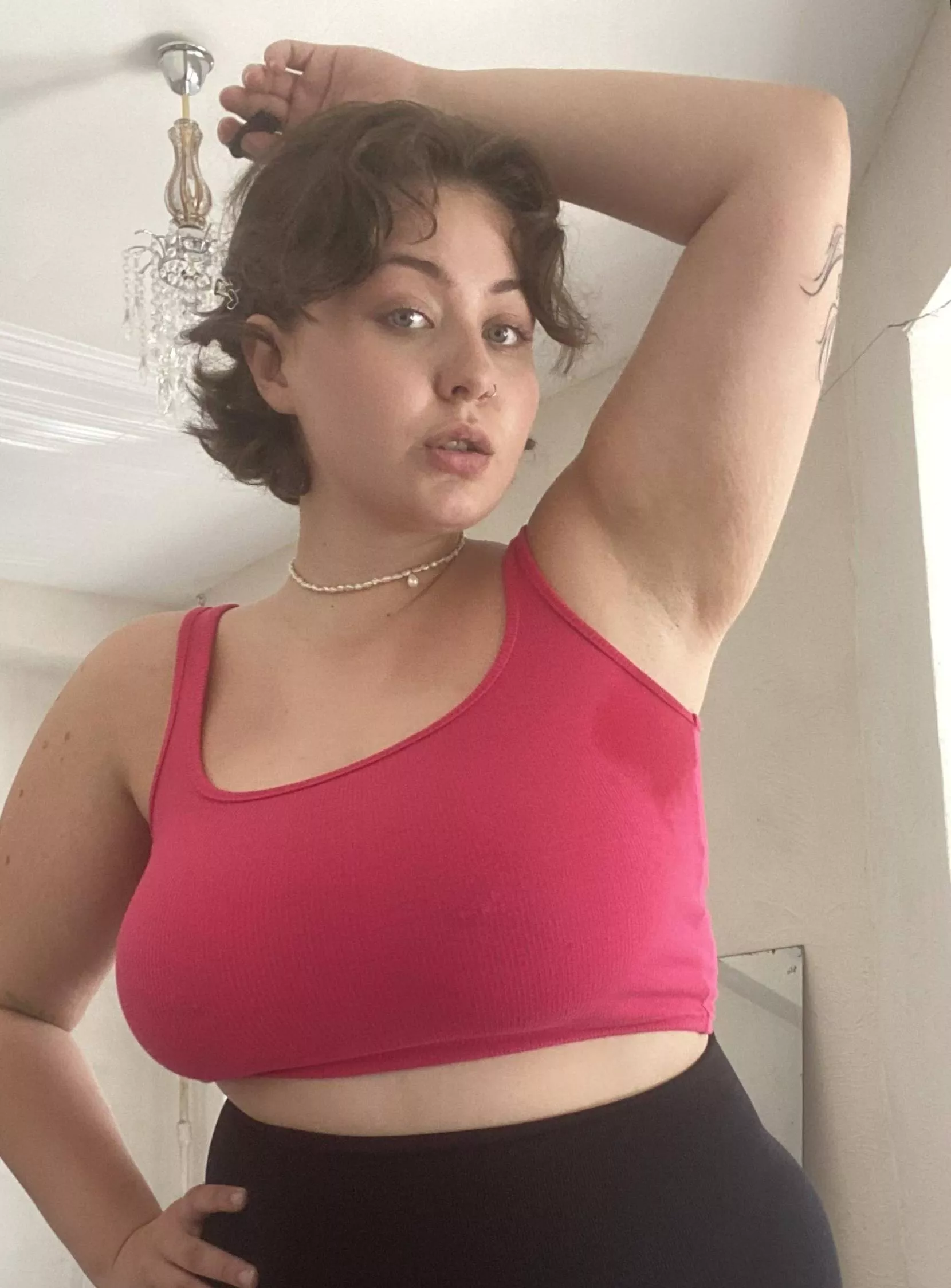 First smell my armpit and then go to my tits