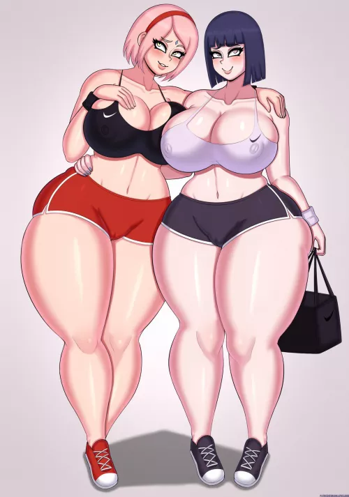 Hinata and sakura hitting the gym🍈🍑