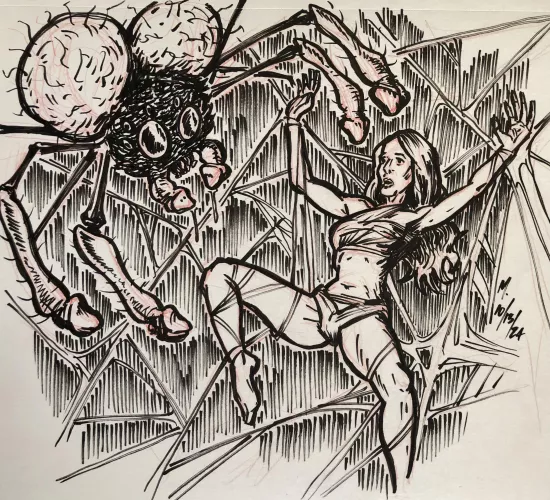 “In the Lair of the… Penis Spider!” (u/1thousandwords), by me