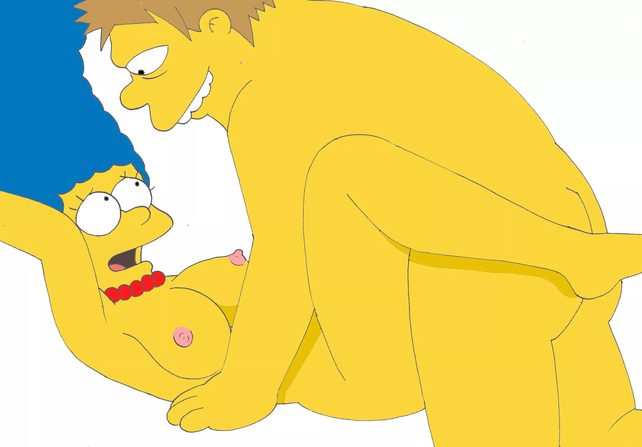 Marge Simpson and Barney (Doujin Bo)