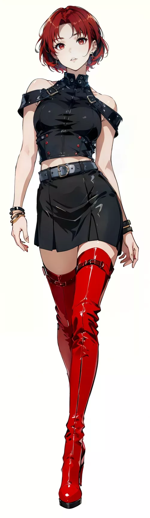 Matching Red Thigh Boots 
