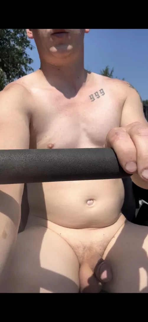 Mowing till the sun goes down 