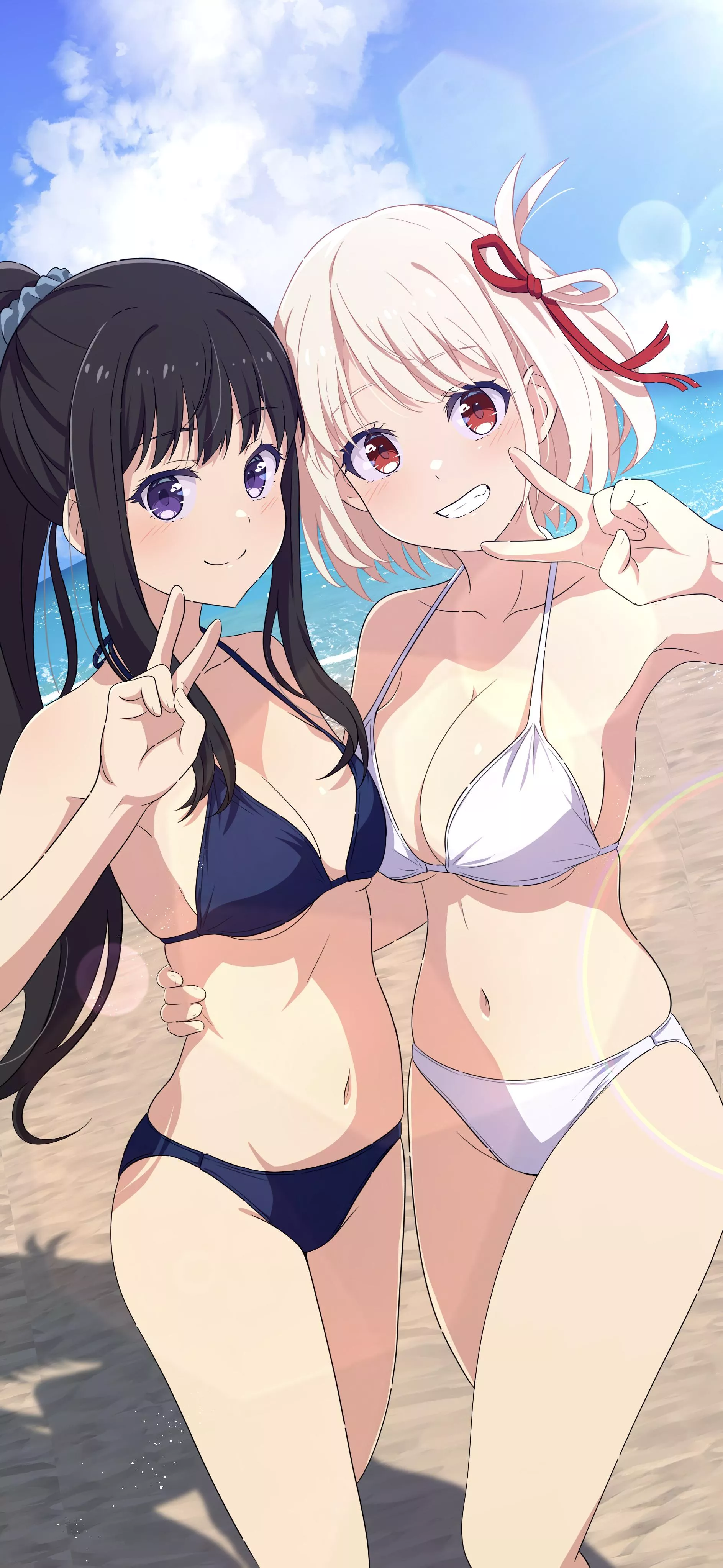 Peace From Takina And Chisato On The Beach 