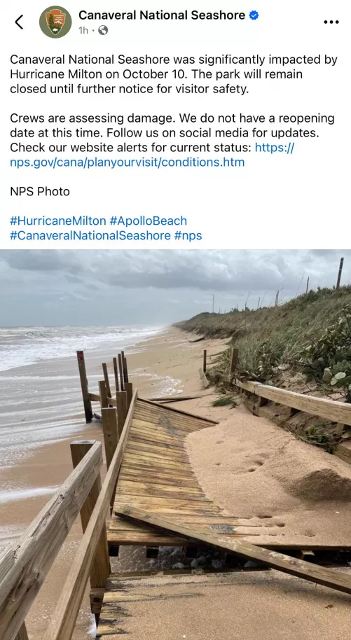 Playalinda will be closed until further notice. 