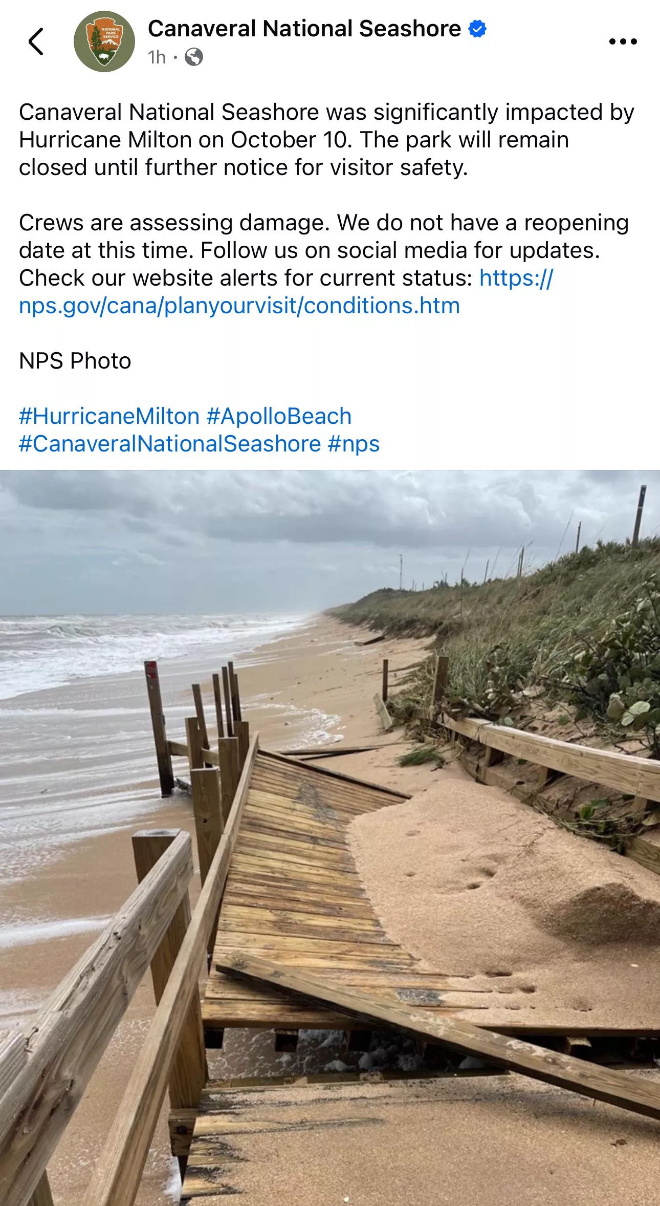 Playalinda will be closed until further notice. 