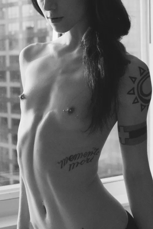 Small tits in monochrome