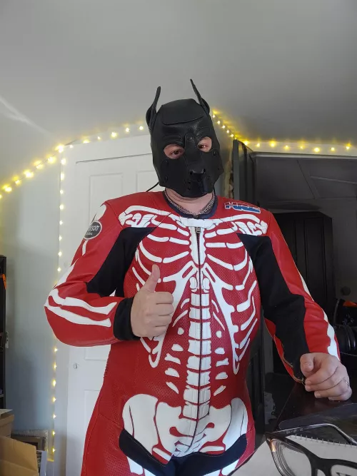 Spooky season leather pup