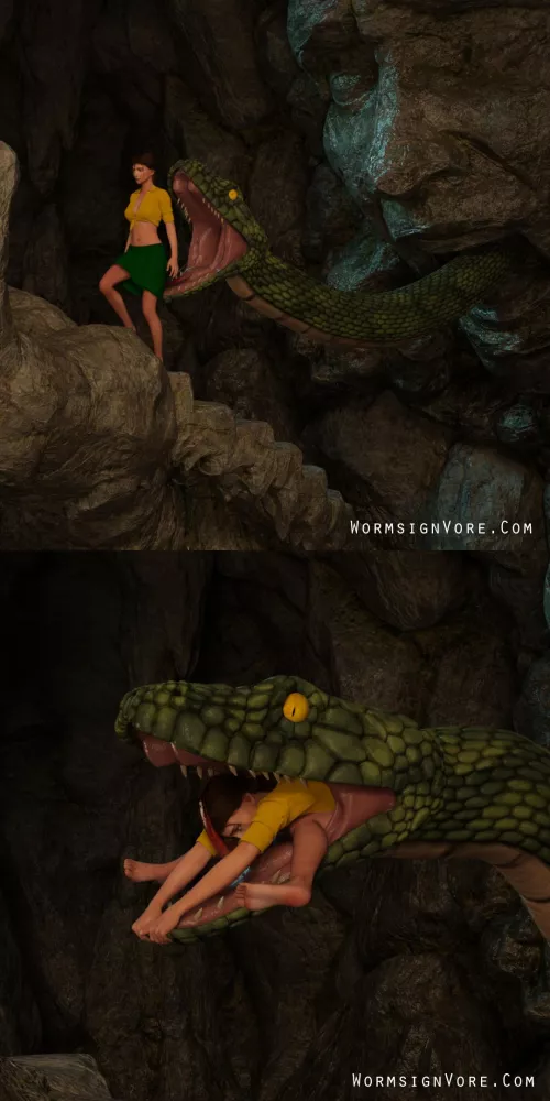 {Video}Jane Porter Eaten by Snake(?/Snake)(F/Human)(Soft)(Oral)(unwilling)(nsfw)(OC: WormsignVore Animations) 