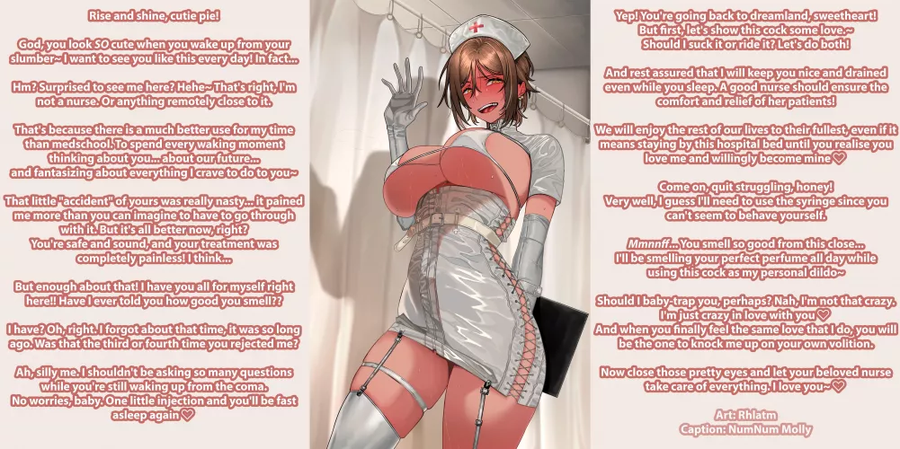 Above All Else, Do Some Harm~ [Yandere][Dark][Creepy][Fake Nurse][Anesthesia][Talk of Breeding][Stalker][Artist: Rhlatm]