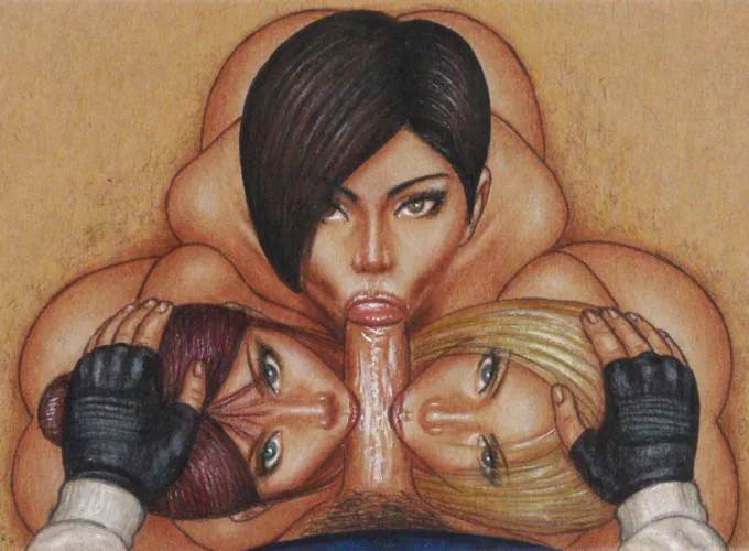 Ada, Claire and Annette with Leon (EdiTheMad) [Resident Evil 2]