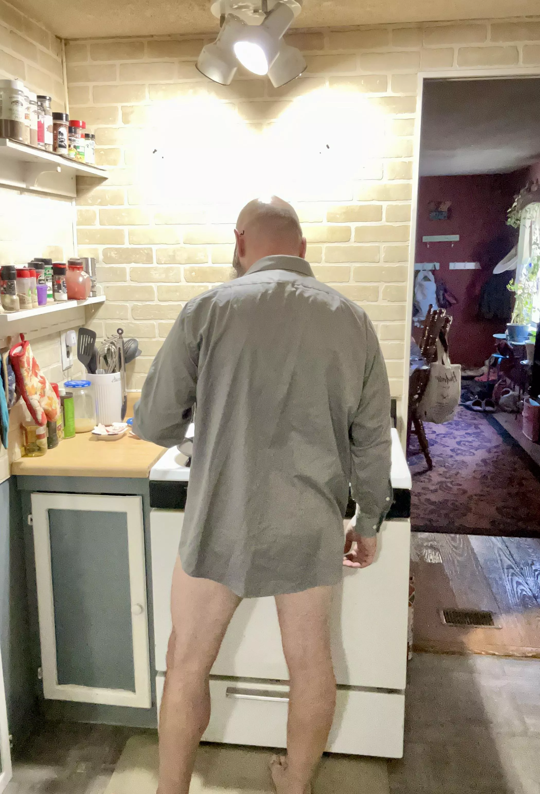 Bacon & eggs. Shirt & legs. 