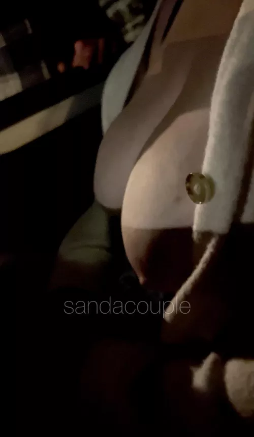 Flashing a stranger while asking for directions (hubby filming) 