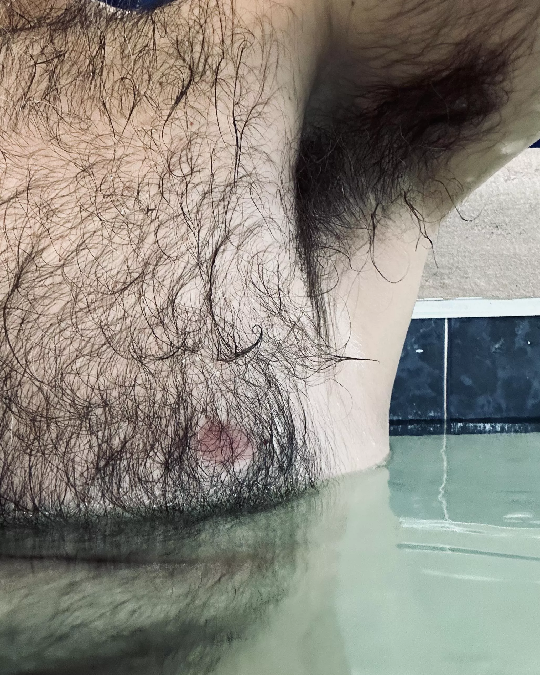 Hairy hot tub pit and tit...