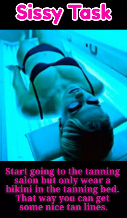 If the beach is too risky then go to a tanning salon and wear a bikini so you can get those sexy tan lines!