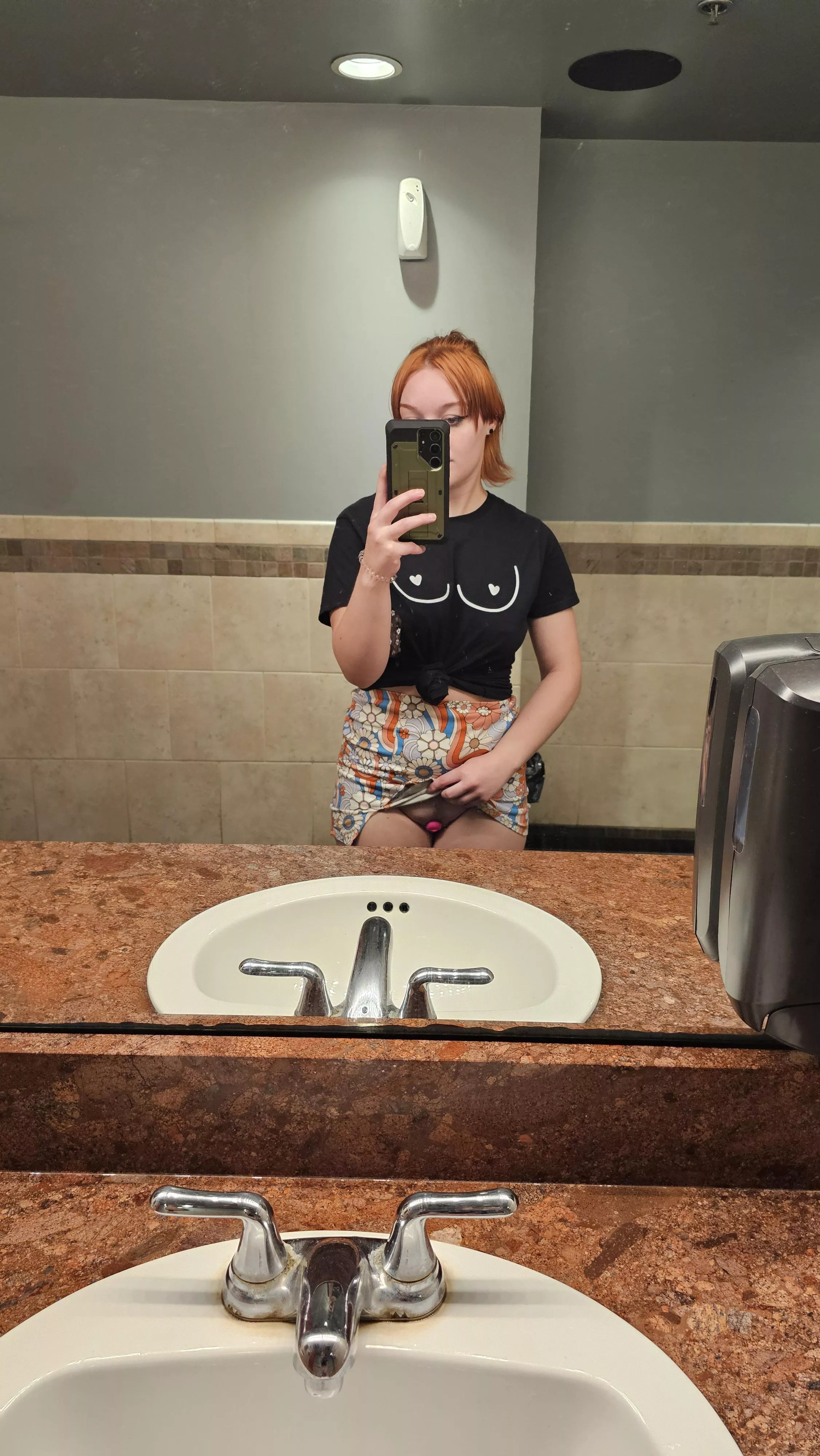 In the restaurant bathroom