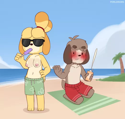 [MF] Isabelle and Digby at The Beach (porldraws)