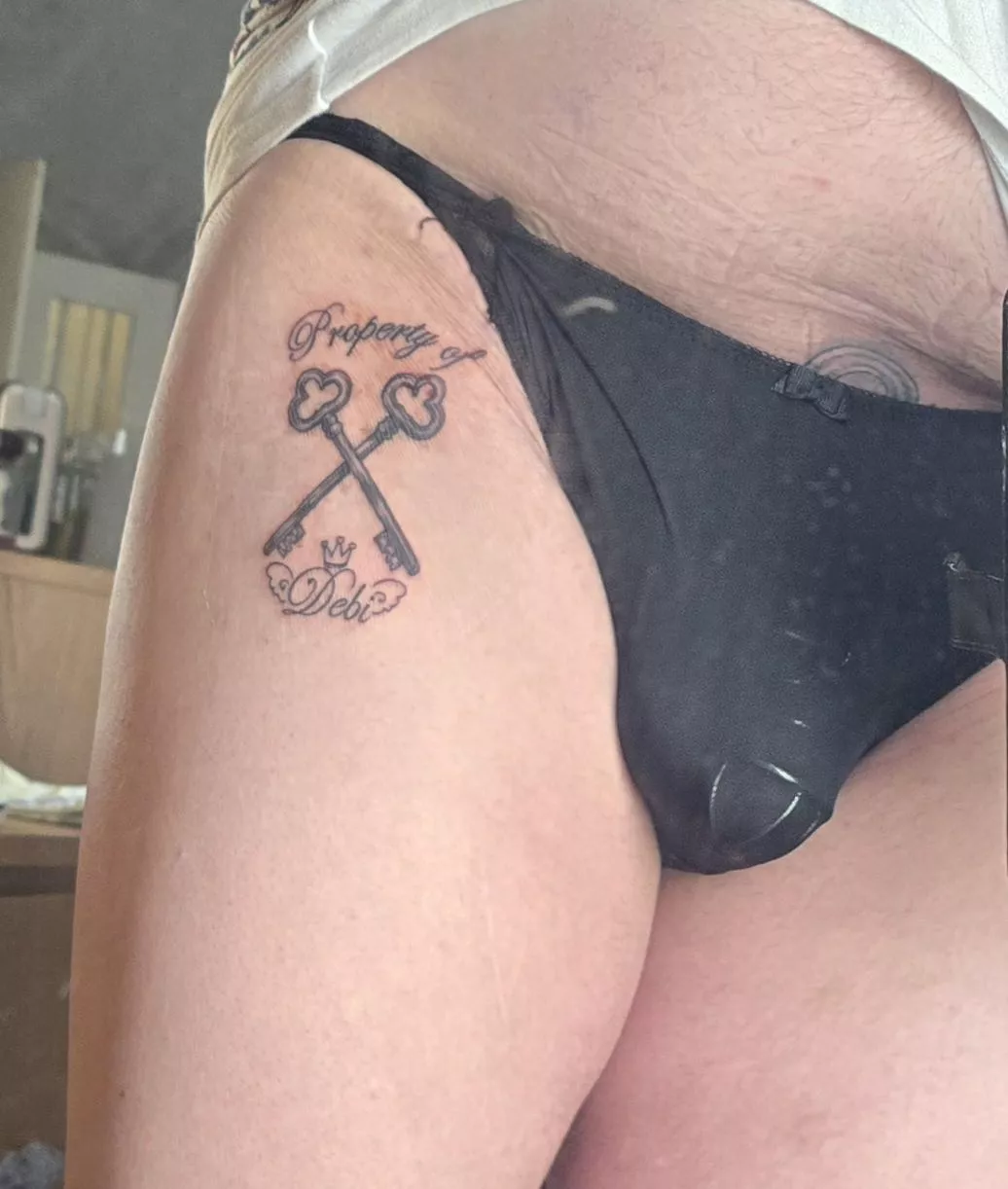My husband, my sub, my property. Happy new tattoo.