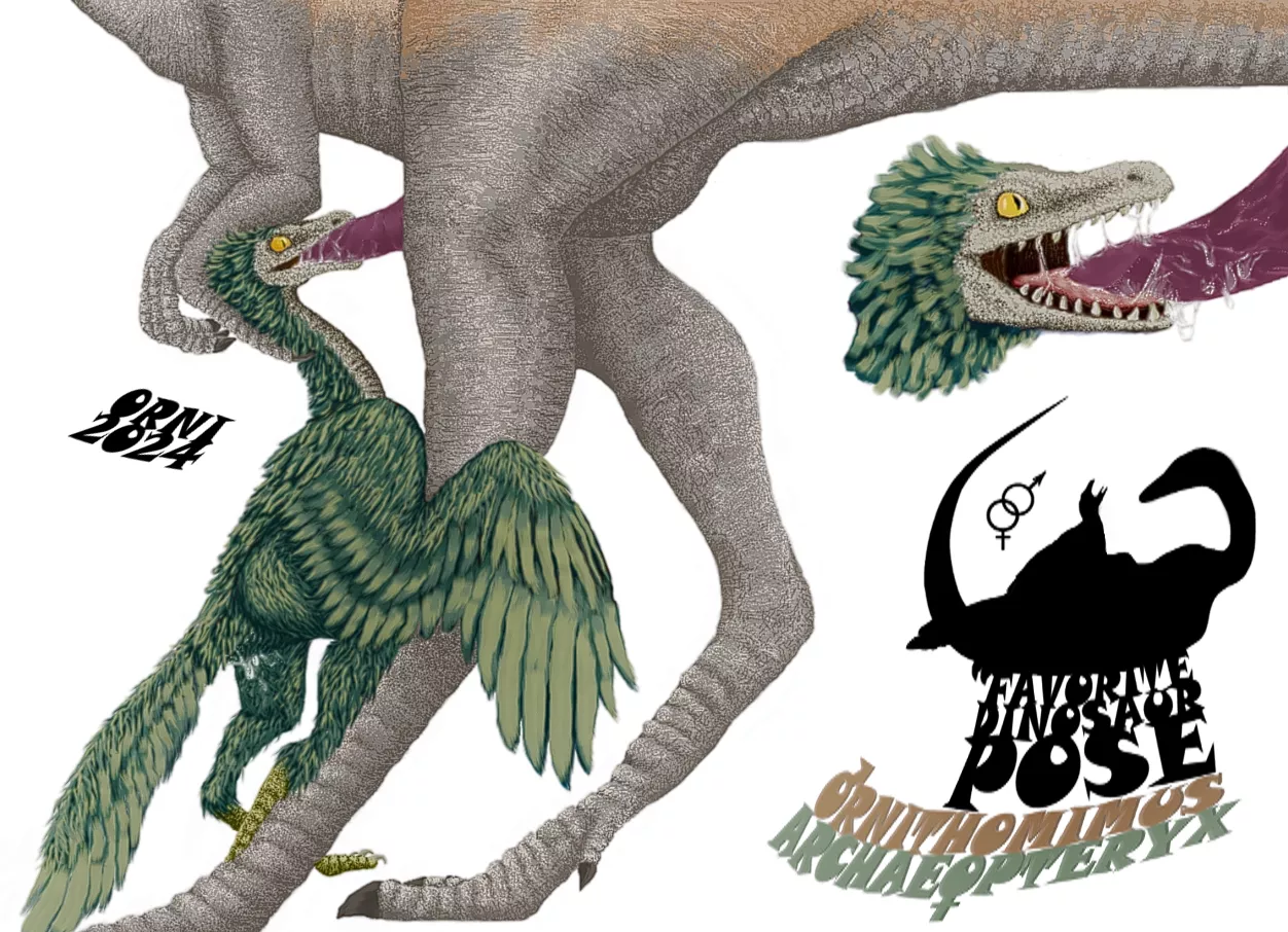 Ornithomimus & Archaeopteryx (Orni) [Favorite Dinosaur Pose]